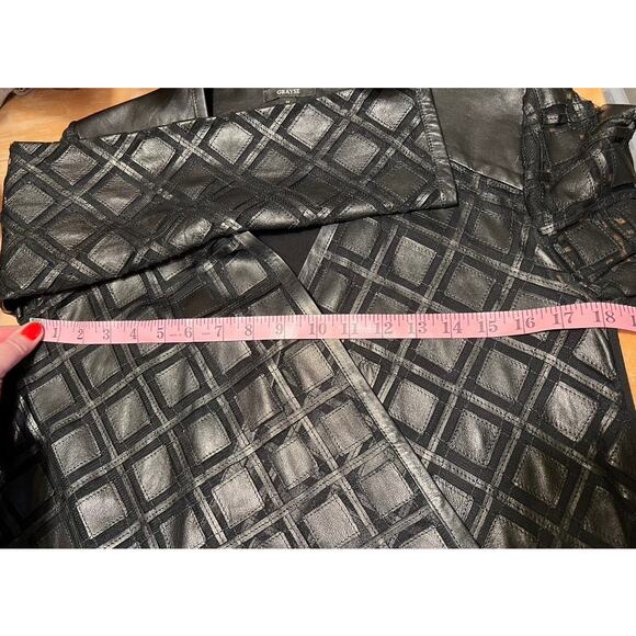 Grayse Blace Lattice Leather Cutout Jacket Size M Black Maximalist Artsy Unique - Picture 7 of 10